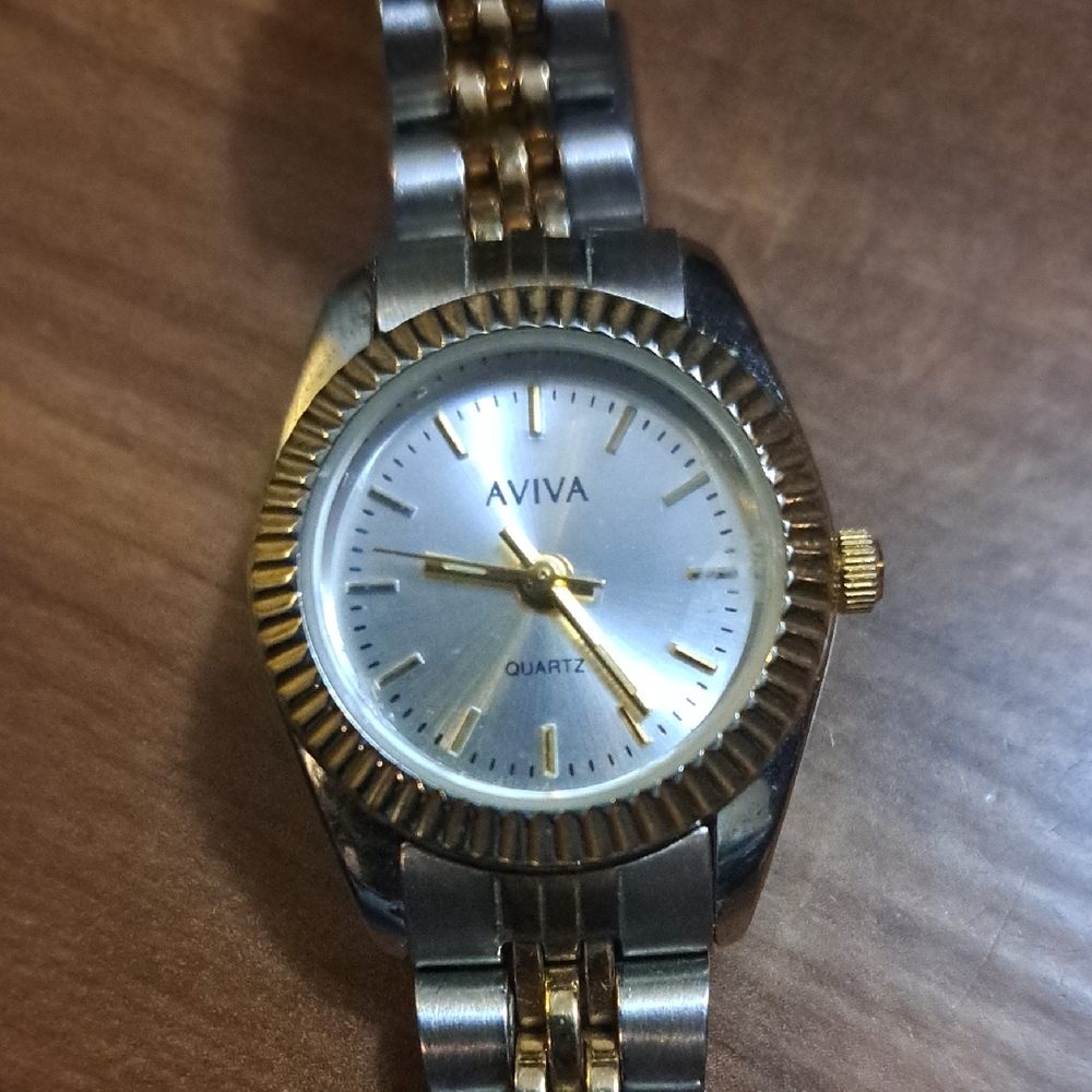 Aviva Women's Silver and Gold Quartz Watch